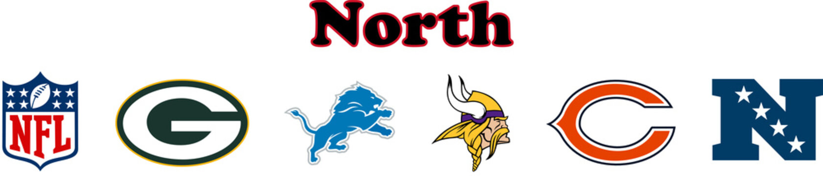 National Football League NFL, NFL 2022. Season 2021-2022. NFC North. Green Bay Packers, Minnesota Vikings, Chicago Bears, Detroit Lions. Kyiv, Ukraine - December 2, 2022