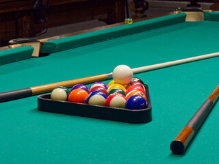 billiard game supplies balls cues cloth table