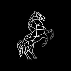Fototapeta na wymiar luxury and geometric horse vector logo standing