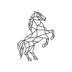 geometric horse vector logo standing