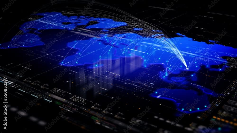 Aufkleber global connectivity from hong kong to other major cities around the world. technology and network co