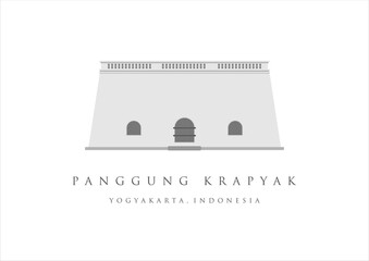 Panggung Krapyak landmark building of Yogyakarta. Heritage tourism of Indonesia. Jogjakarta old building vector illustration