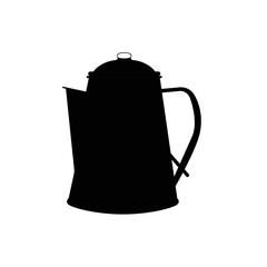 Kettle Silhouette. Black and White Icon Design Elements on Isolated White Background