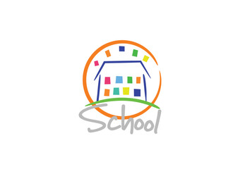 Creative and vibrant school logo concept