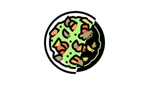 salad salmon color icon animation