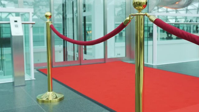 Red carpet and golden fence