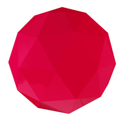 3d png octagon element. Viva magenta color of the year 2023
