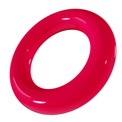 3d png torus element. Viva magenta color of the year 2023