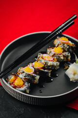 sushi with red caviar