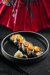 sushi with red caviar