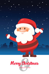 Christmas card in flat style. Greating vector card