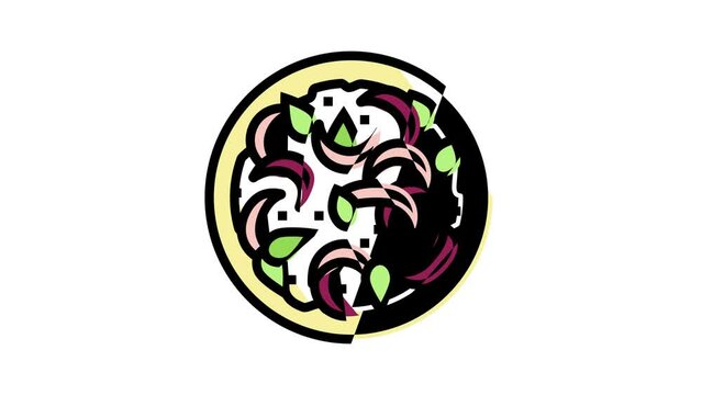 salad with onion ingredient color icon animation
