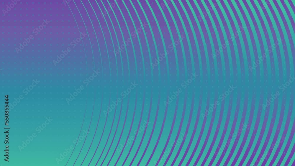 Poster Neon colored abstract background of rounded lines. Template design. Digital seamless loop animation. 3d rendering. 4K, Ultra HD resolution
