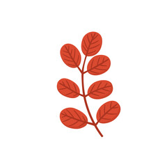 One autumn leaf. Vector flat icon illustration.