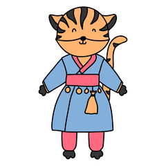 tiger, animal character waering hanbok, Korean traditional costume Hanbok