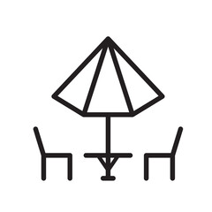 Umbrella and table icon vector logo template