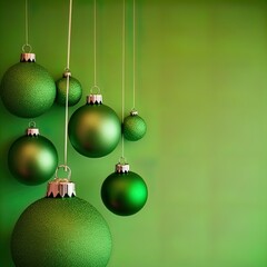 Christmas decorations against a green background. Great for banners, ads, cards and more.	
