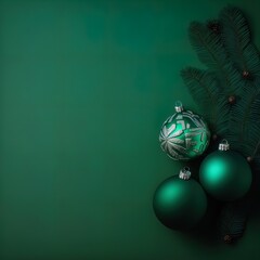Christmas decorations against a green background. Great for banners, ads, cards and more.	

