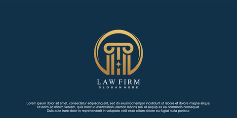 Law logo design illutrasion icon vector template