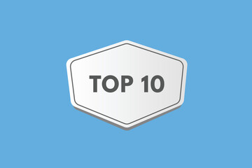 top 10 text Button. top 10 Sign Icon Label Sticker Web Buttons
