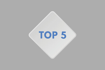top 5 text Button. top 5 Sign Icon Label Sticker Web Buttons
