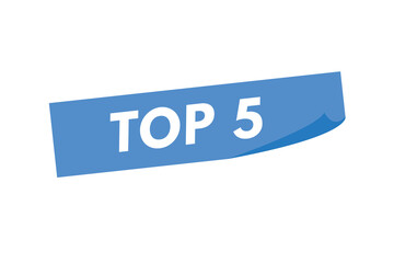 top 5 text Button. top 5 Sign Icon Label Sticker Web Buttons
