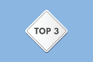 top 3 text Button. top 3 Sign Icon Label Sticker Web Buttons

