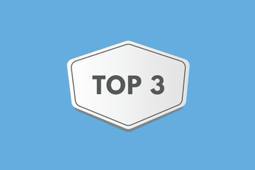 top 3 text Button. top 3 Sign Icon Label Sticker Web Buttons

