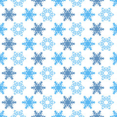 Snowflake on white background seamless pattern for textile and scrapbook design. Vector illustration