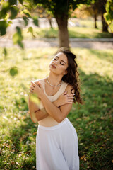Portrait of gorgeous young woman dancer, close up