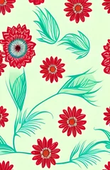 Fototapete Rund Seamless vintage pattern with flowers © Acer Acer