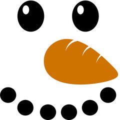 Snowman Face, Christmas Vector