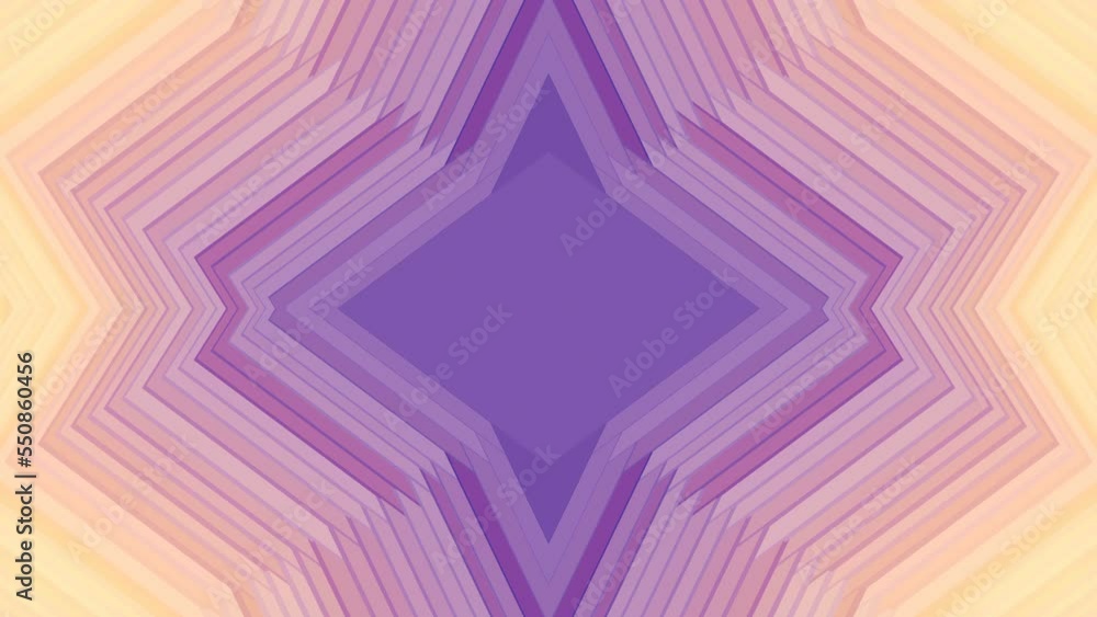 Aufkleber Kaleidoscopic pattern with simple geometric shapes. Abstract creative design background. Digital seamless loop animation. 3d rendering. 4K, Ultra HD resolution