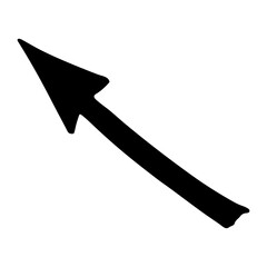 Hand drawn ink arrow illustration in sketch style. Business doodle clipart. Single element for design