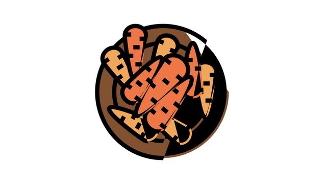 sauteed carrot color icon animation