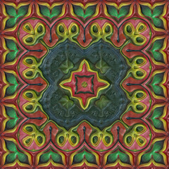 3d effect - abstract kaleidoscopic geometric fractal pattern 