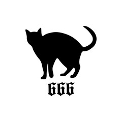 vector illustrator silhouette of a black cat