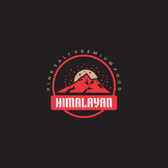 Pink Salt himalayas himalayan mountain logo vector image