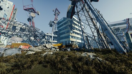 Destroyed area of the city