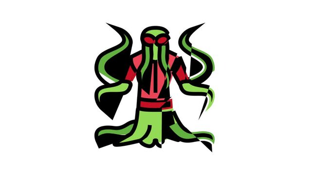 monster tentacles color icon animation