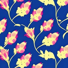 Naklejka na ściany i meble Seamless vintage pattern with flowers