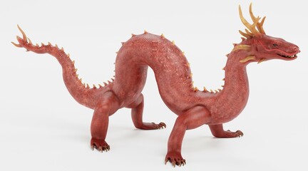 Fototapeta premium Realistic 3D Render of Chinese Dragon