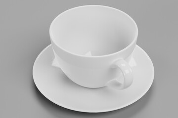 Realistic 3D Render of Porcelain Cup