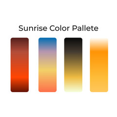 Four Sunrise Colors Palette For Designer