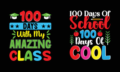 100 Days Of School T-Shirt Design Bundle.