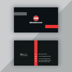 Professional elegant black and red modern business card design corporate template.