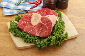 Raw ossobuco beef meat for cooking