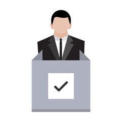 a man voter with right mark at polling station ep03