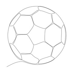 Obraz premium One continuous line of football ball. Thin Line Illustration vector concept. Contour Drawing Creative ideas.