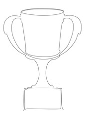 One continuous line of Trophy Cup. Thin Line Illustration vector concept. Contour Drawing Creative ideas.